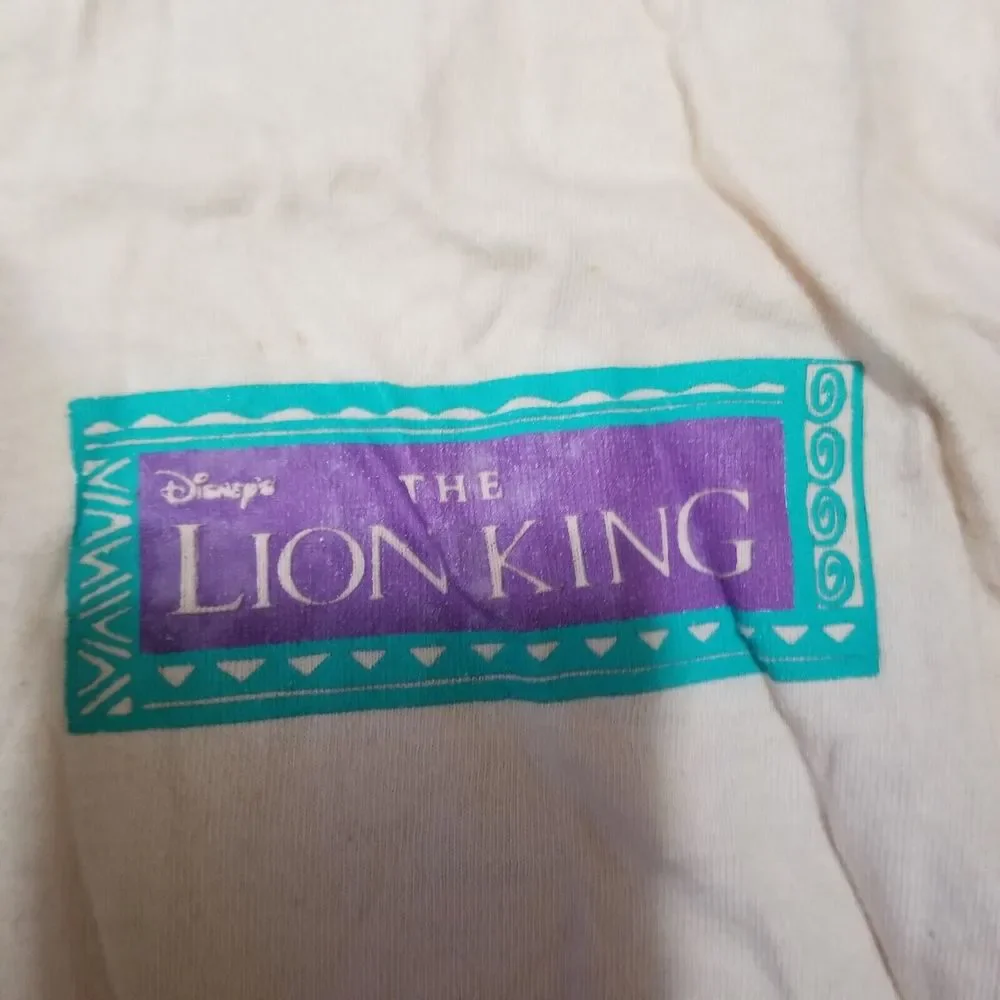 Rare Vintage DISNEY’S The Lion King Button Up Youth Size Large‎ 14 Stained Ink